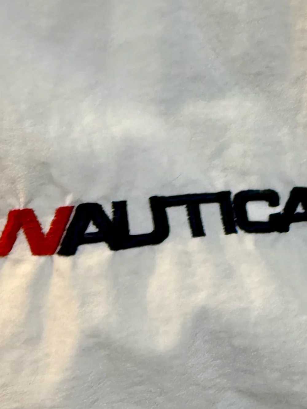Nautica White Undershirt with Navy Branded Waistband and Red Logo